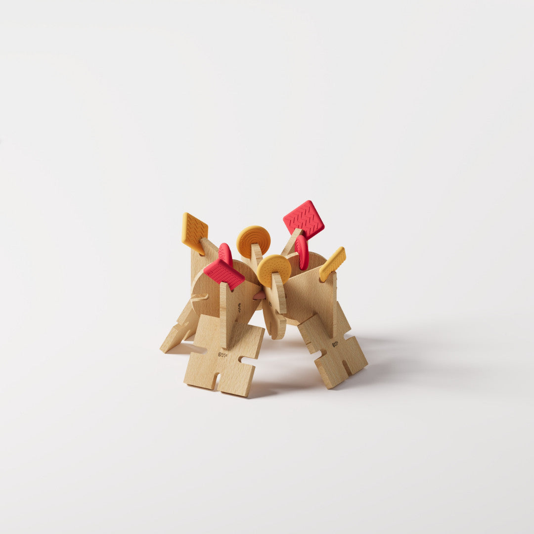 Bavvic Builder Set - 48 Piece Wooden Building Blocks