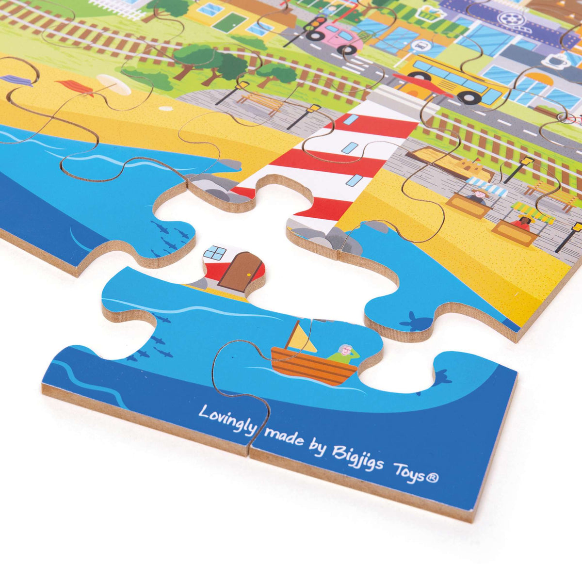 Bigjigs Toys Transport Town Floor Puzzle - 48 Pieces