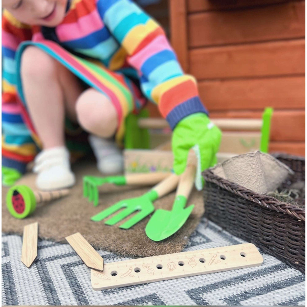 Bigjigs Toys Kids Gardening Caddy & Tool Set