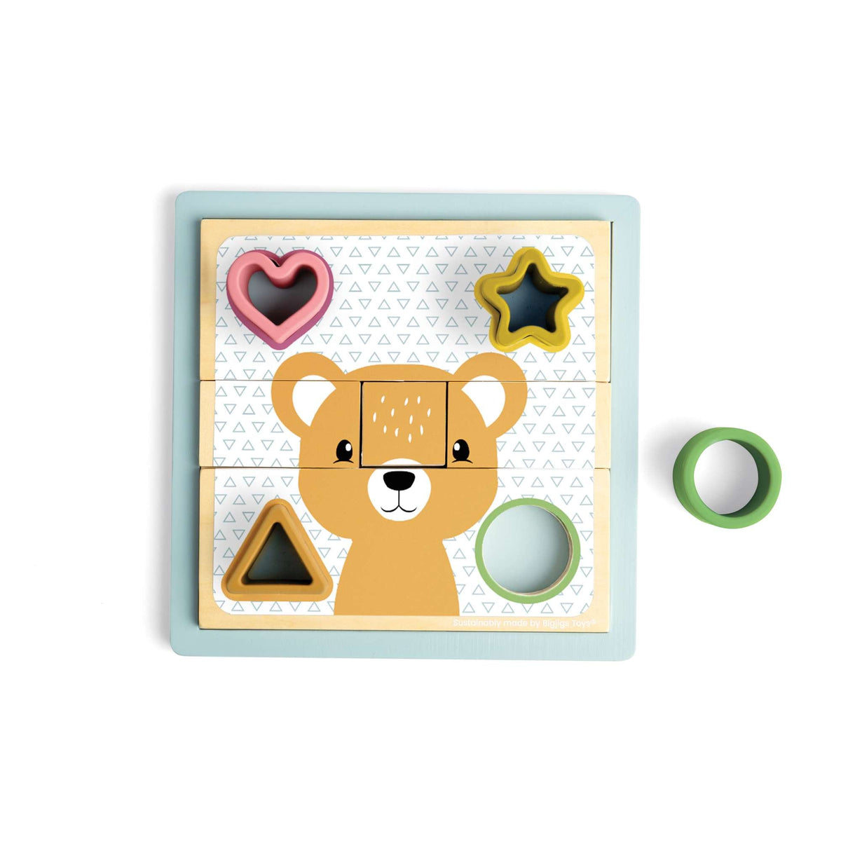 Bigjigs Toys Silicone Shape Sorter Activity Puzzle - 10 Pieces