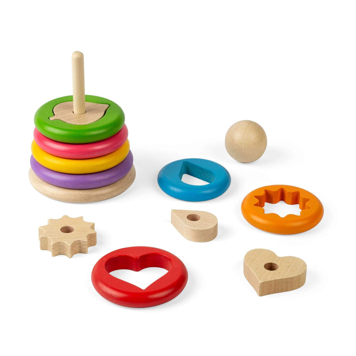 Bigjigs Toys Wooden Secret Shape Stacker - image 2