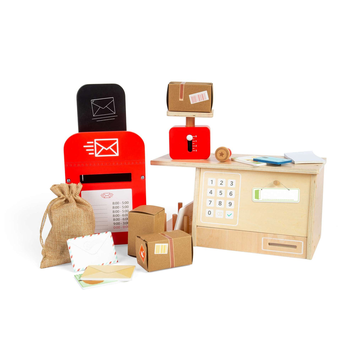 Bigjigs Toys Wooden Post Office Set