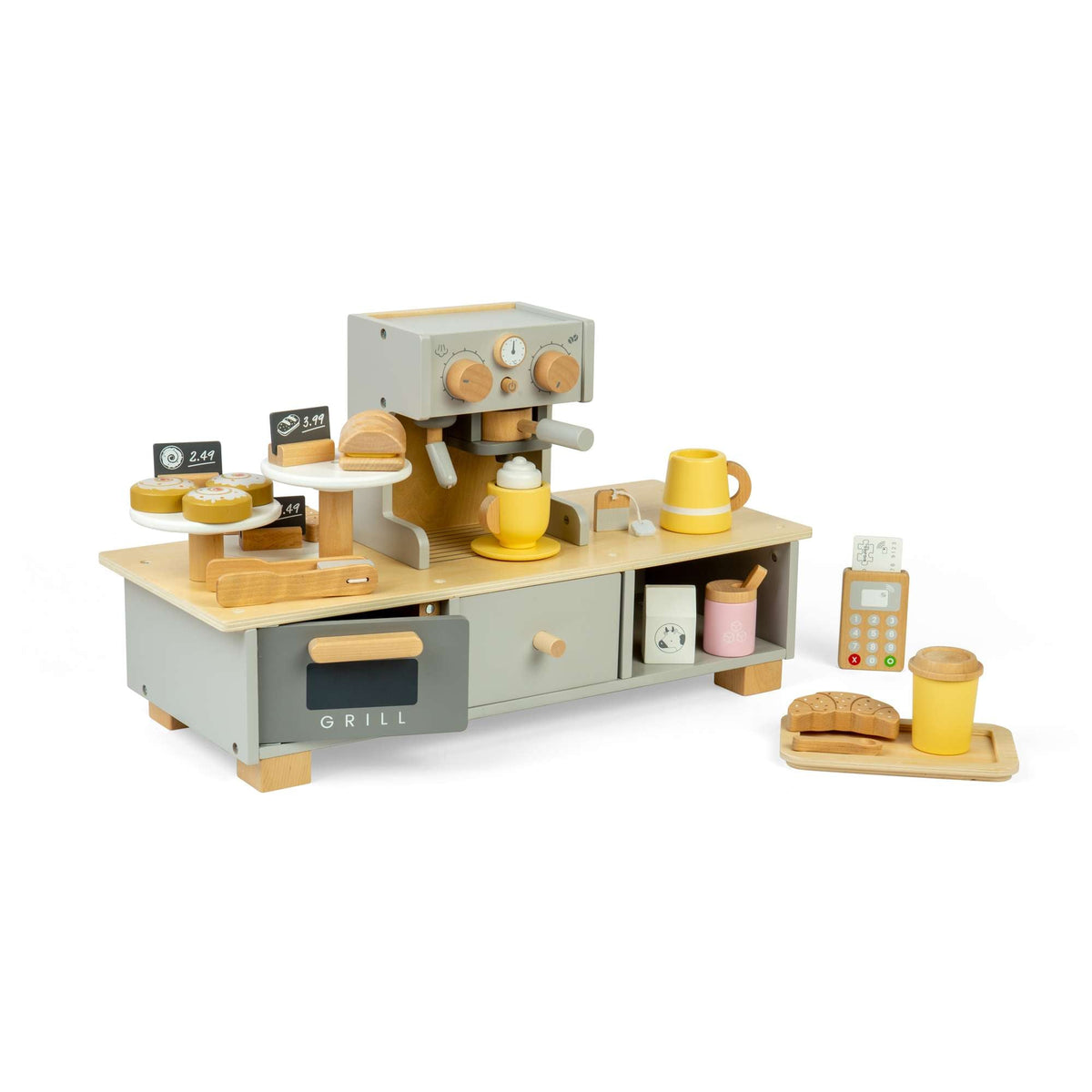 Bigjigs Toys Wooden Coffee Shop - 32 Pieces