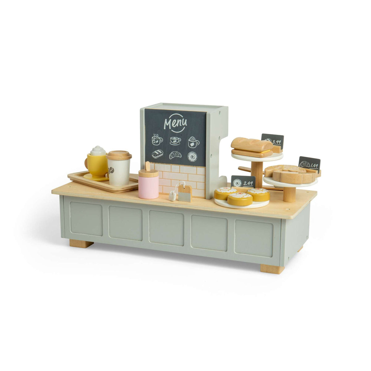 Bigjigs Toys Wooden Coffee Shop - 32 Pieces