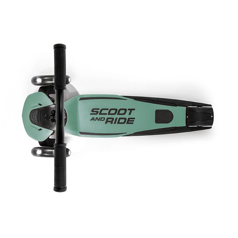 Scoot & Ride Highwaykick 5 LED Scooter - Forest – top view of the deck