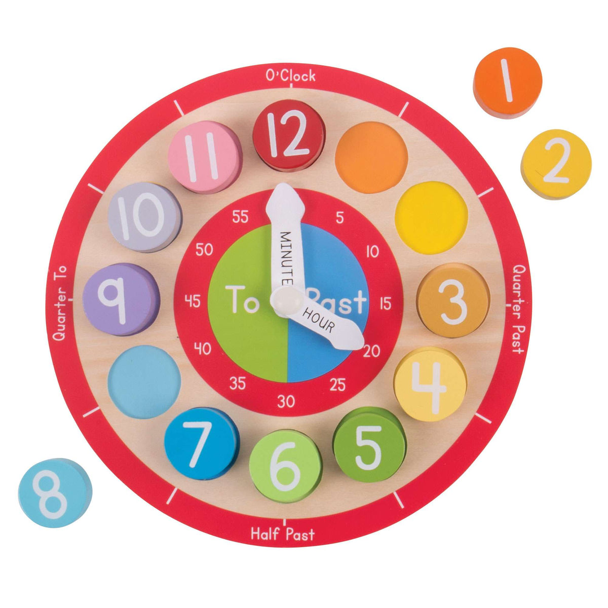 Bigjigs Toys Wooden Teaching Clock