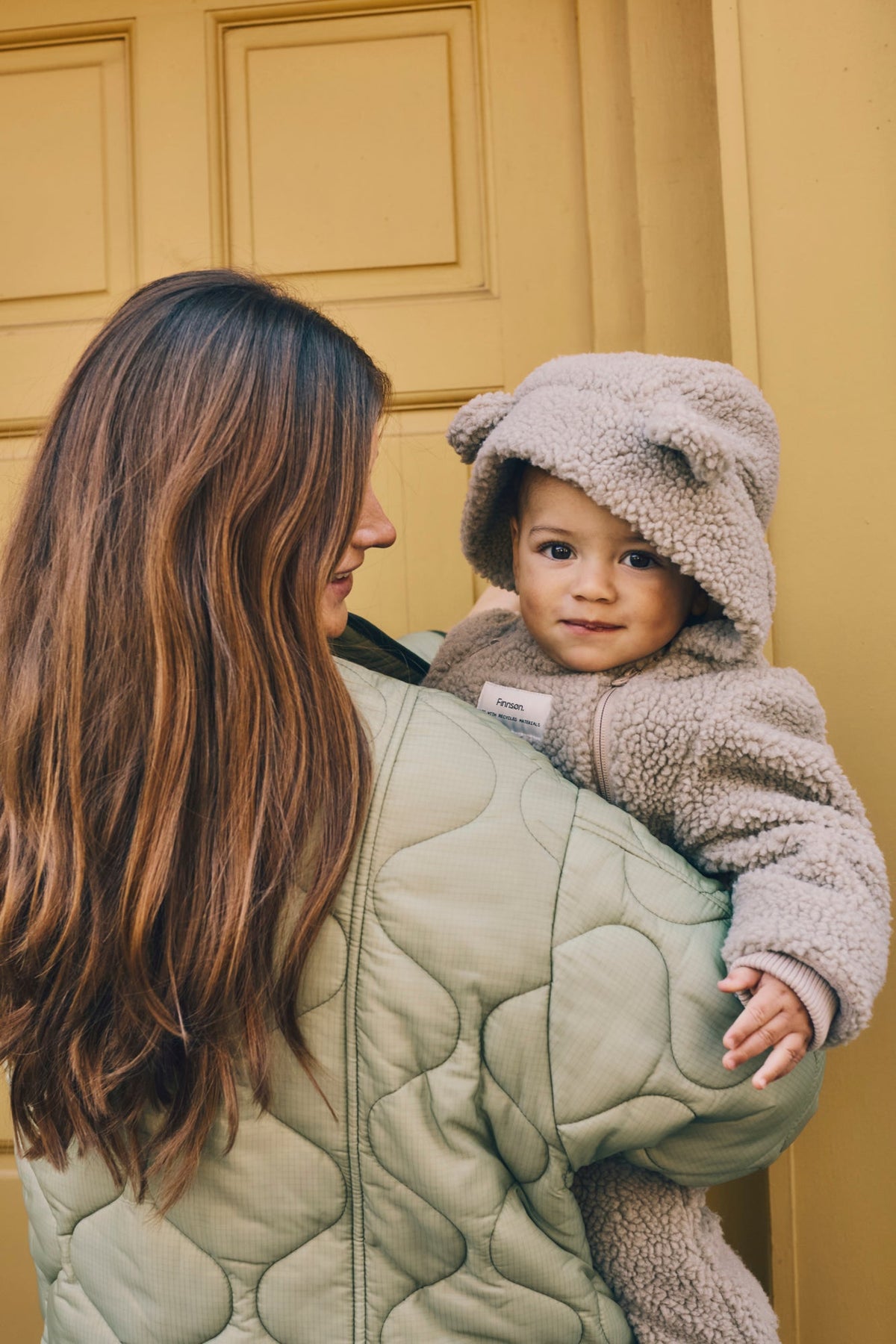 Finnson Alf Teddy Borg Pramsuit - Beige (Footless)