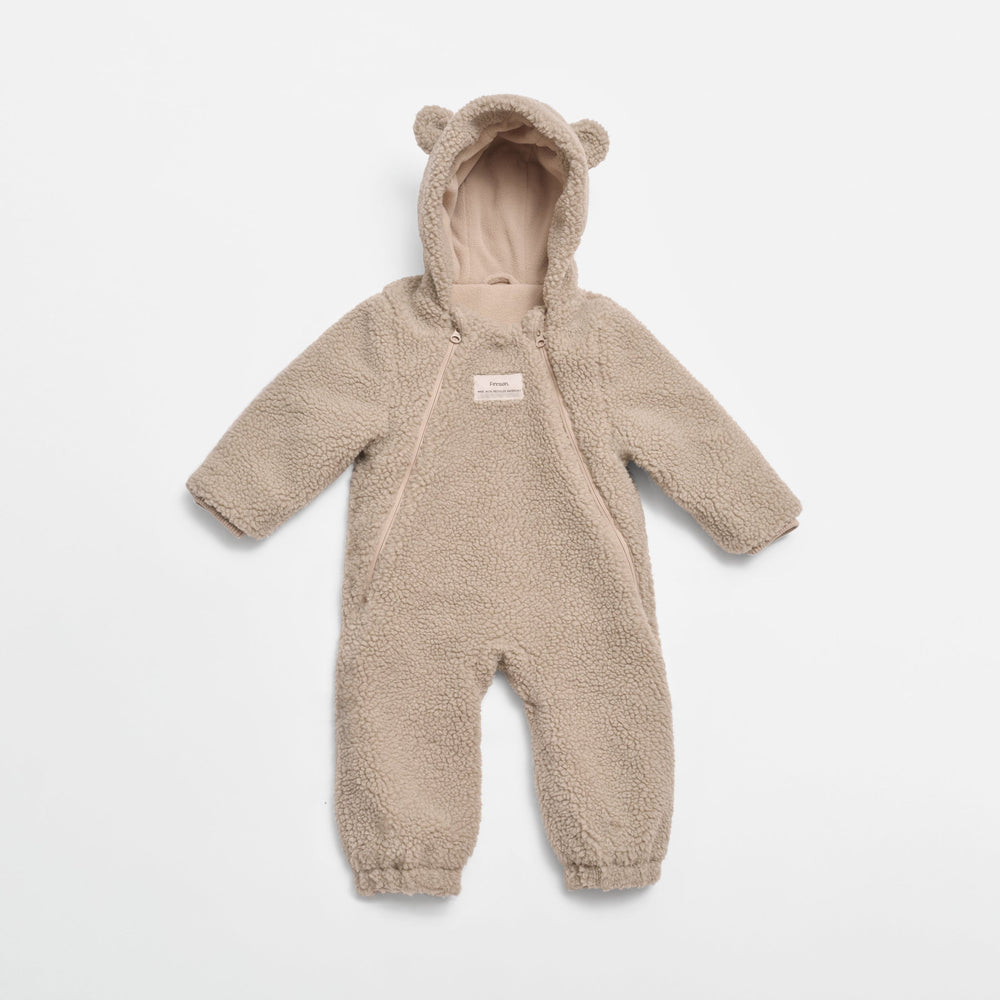 Finnson Alf Teddy Borg Pramsuit - Beige (Footless)