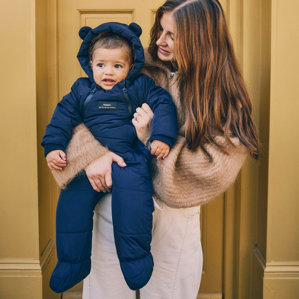 Finnson Anders Water-Repellent Snowsuit - Navy (With Feet)