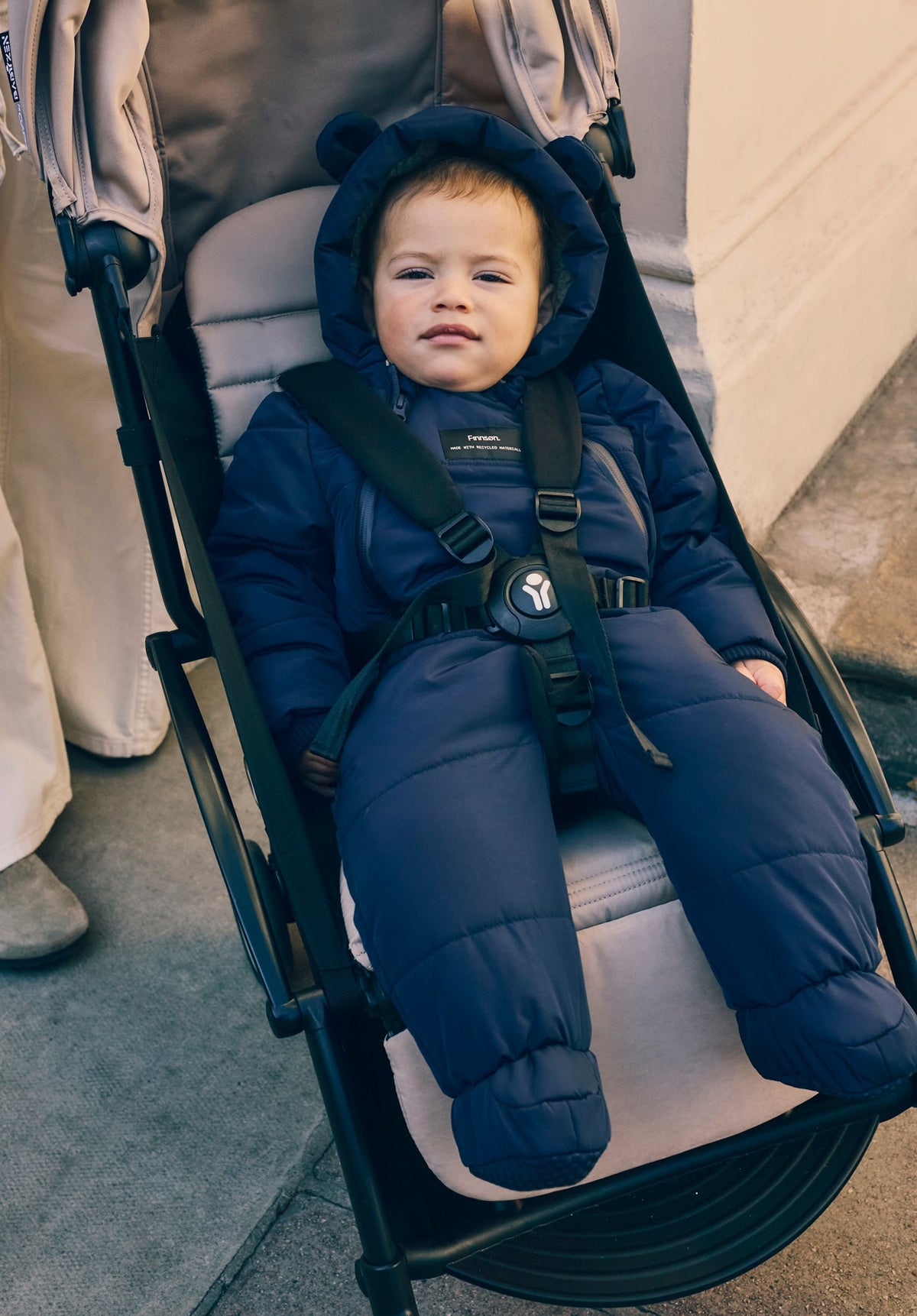 Finnson Anders Water-Repellent Snowsuit - Navy (With Feet)