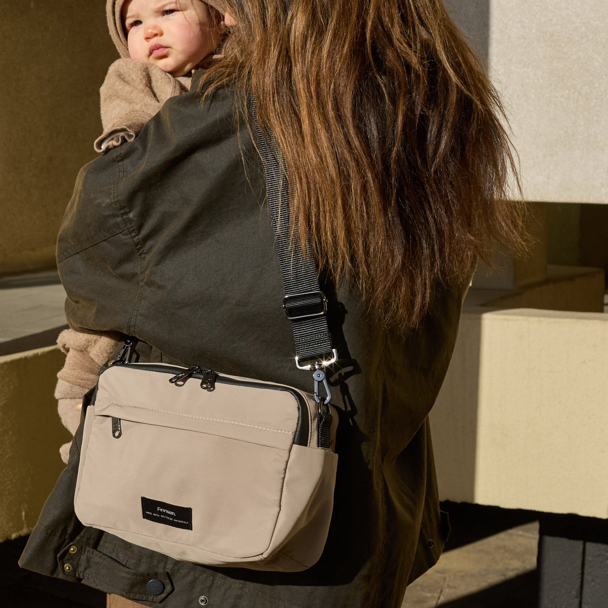 Finnson Frida Stroller Organiser with Clips - Taupe