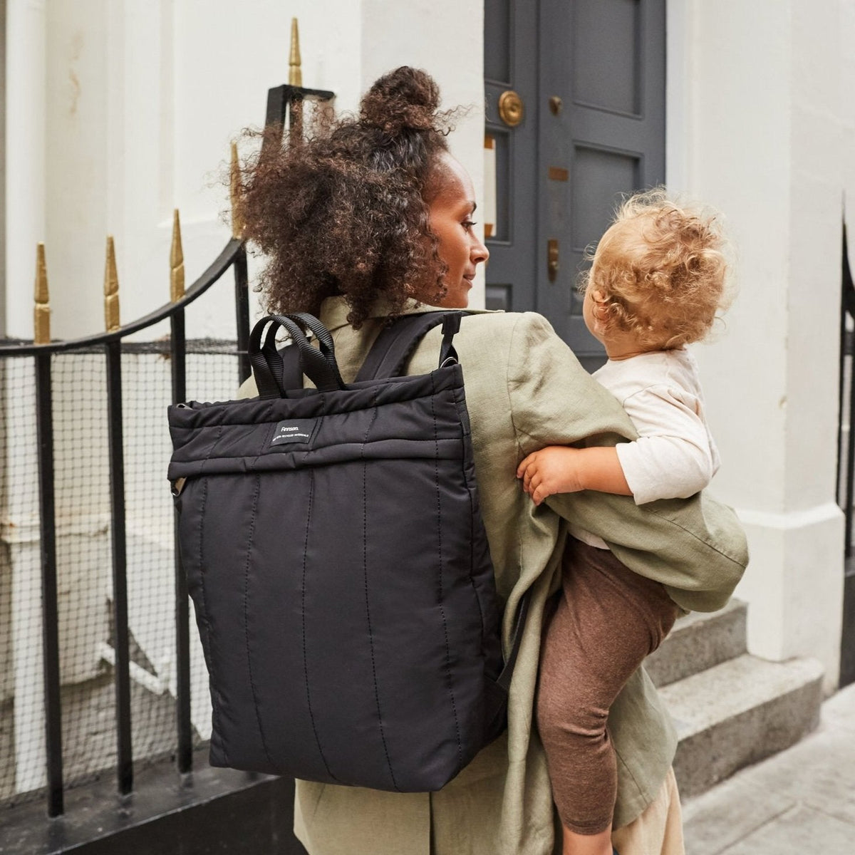 Finnson Rae Changing Backpack with Changing Mat - Black