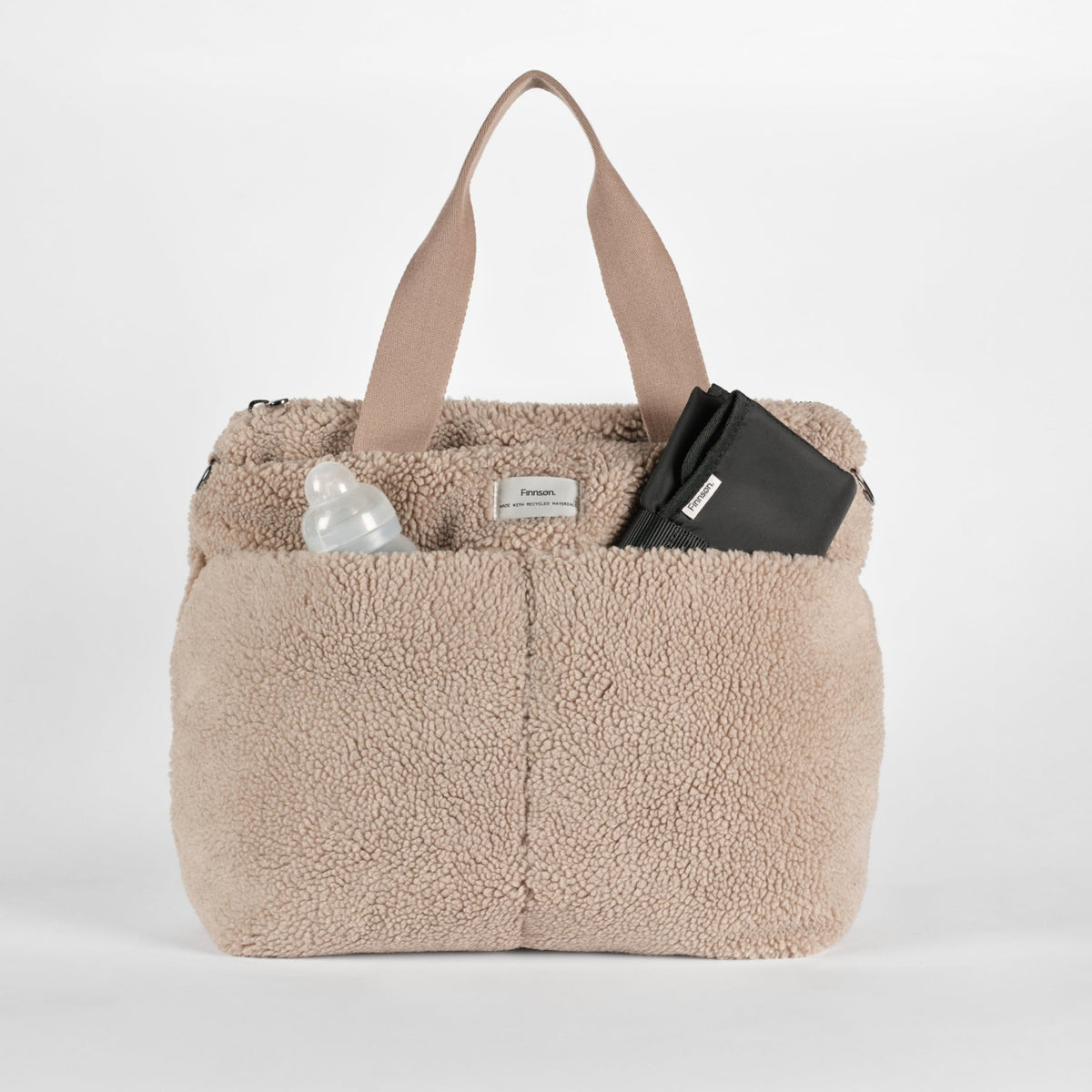Finnson Sigrid Changing Bag with Changing Mat - Beige Teddy