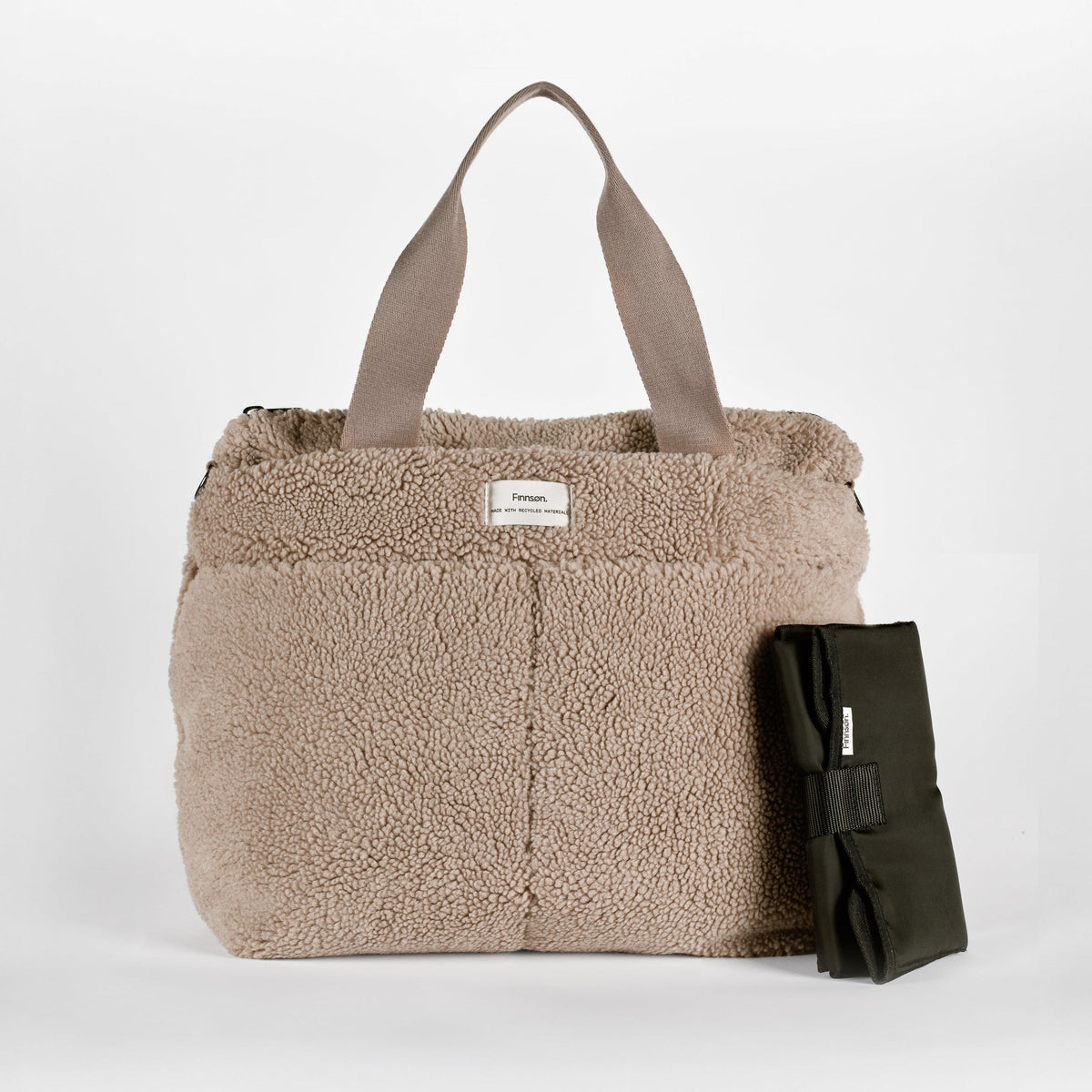 Finnson Sigrid Changing Bag with Changing Mat - Beige Teddy