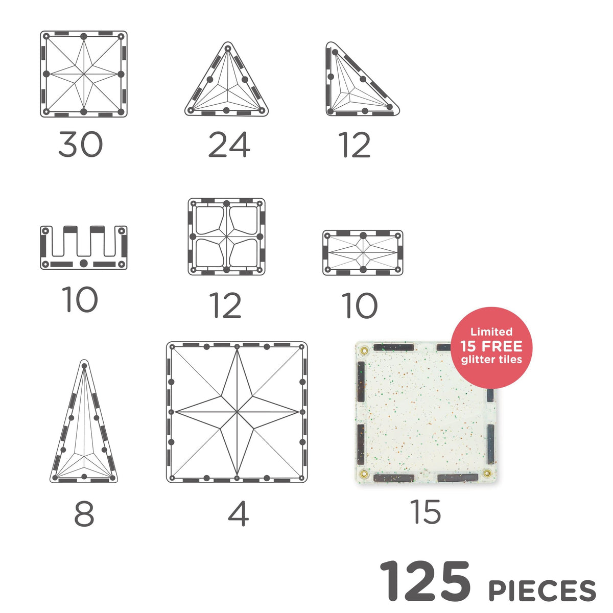 Cleverclixx Inventive Pack Intense - 110 Pieces + 15 Free Glitter Tiles – lifestyle and detail photo