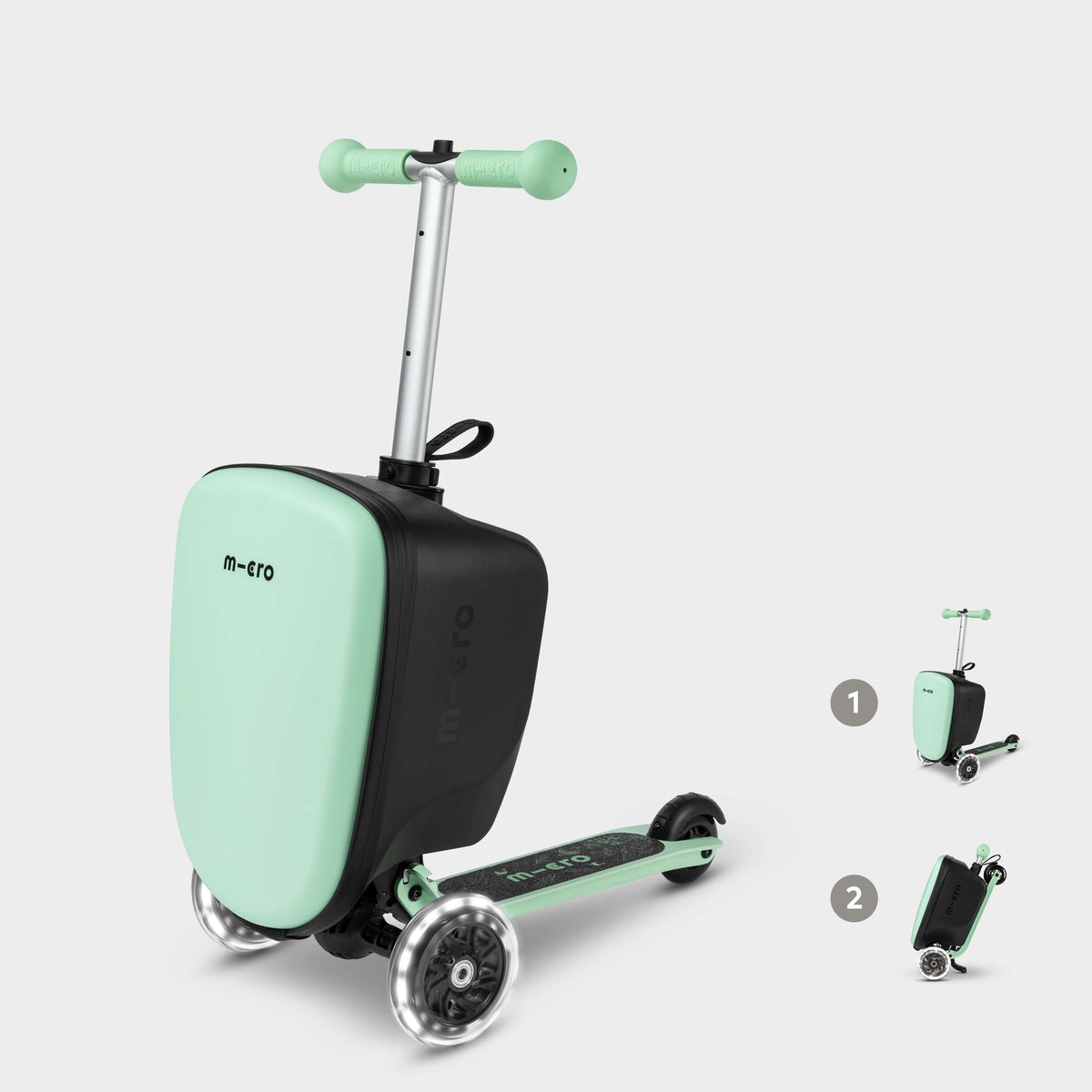 Micro Mini Micro LED Luggage Scooter - Mint