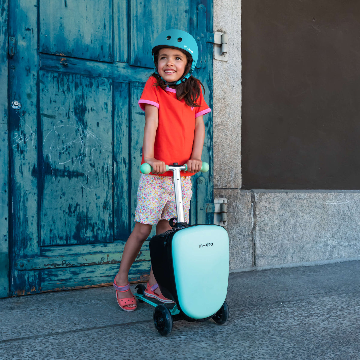 Micro Mini Micro LED Luggage Scooter - Mint