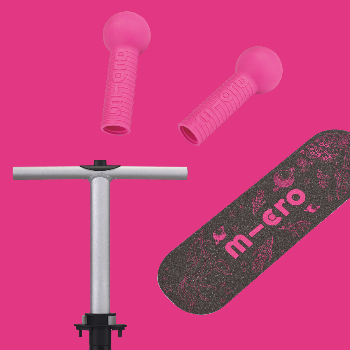 Micro Mini Micro LED Luggage Scooter - Pink