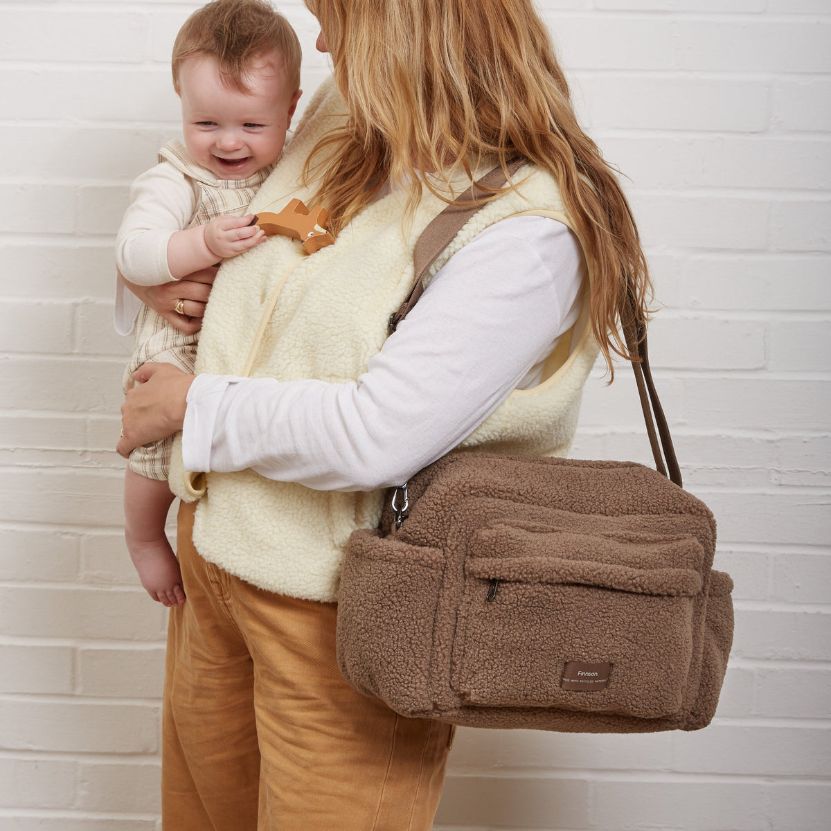 Finnson Freya Oversized Stroller Organiser with Clips - Mocha Borg
