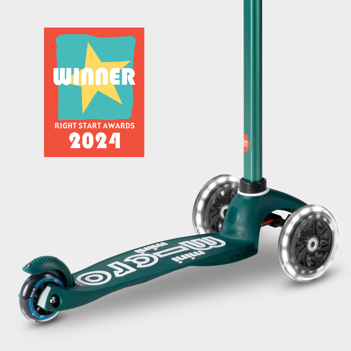 Micro Mini Micro LED Scooter with Recycled Deck - Green