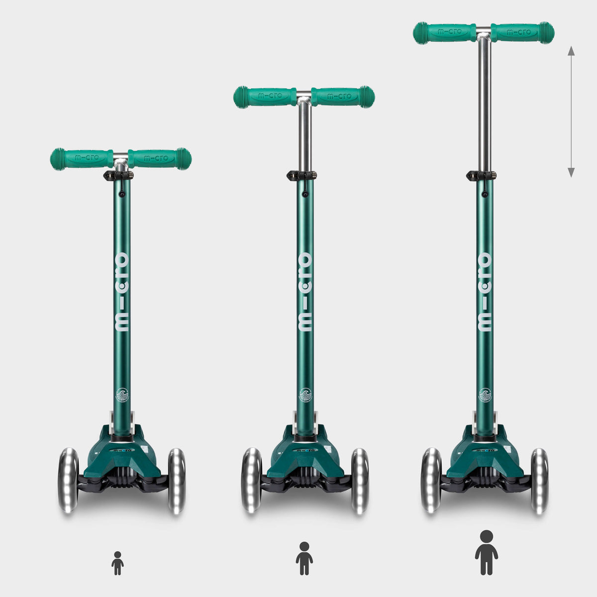Micro Maxi Micro LED Scooter with Recycled Deck - Green