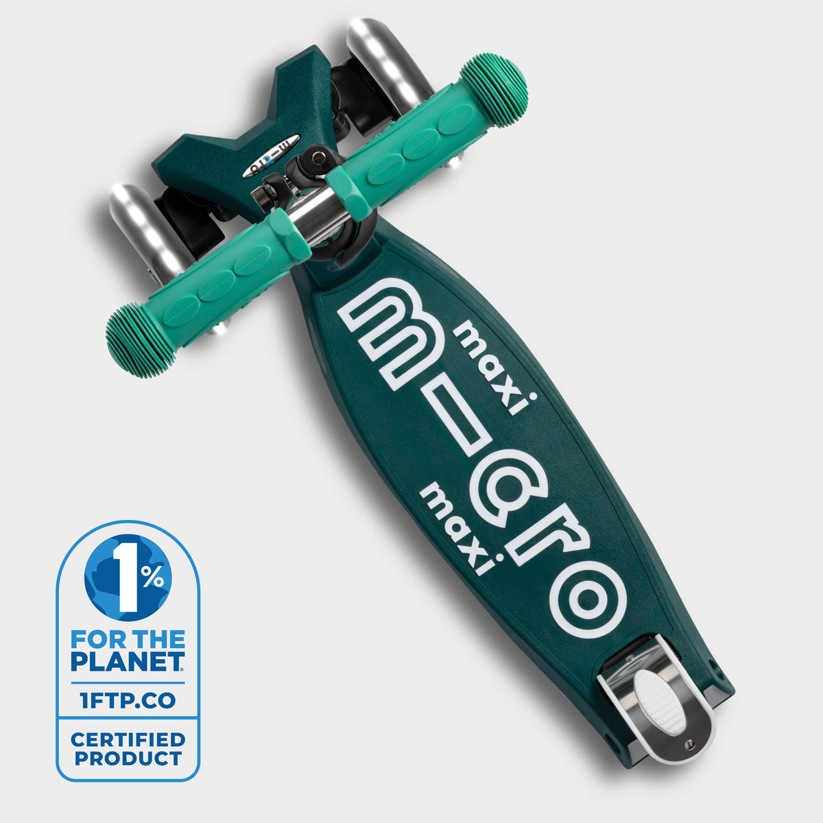 Micro Maxi Micro LED Scooter with Recycled Deck - Green