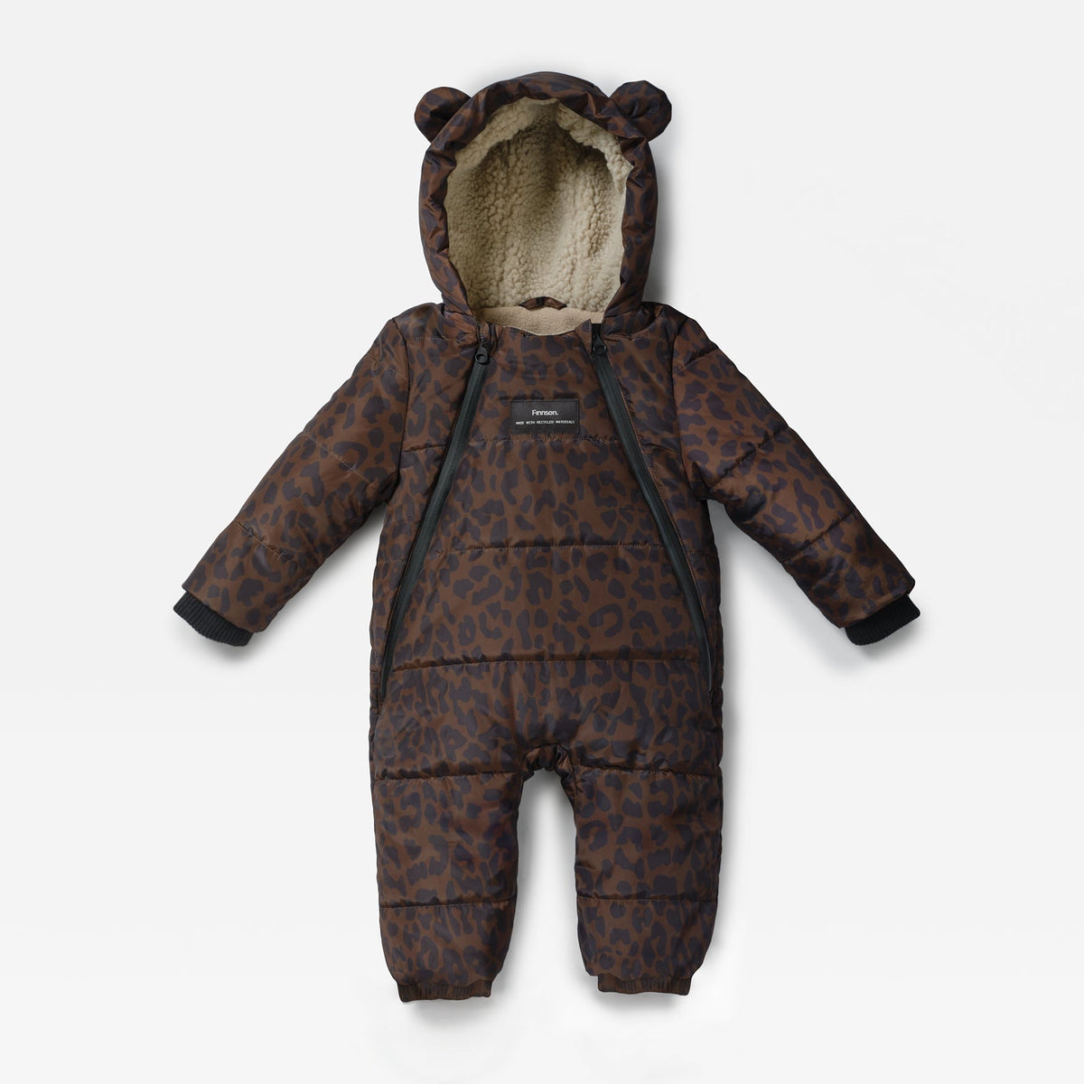 Finnson Anders Water-Repellent Snowsuit - Chocolate Leopard (Footless)