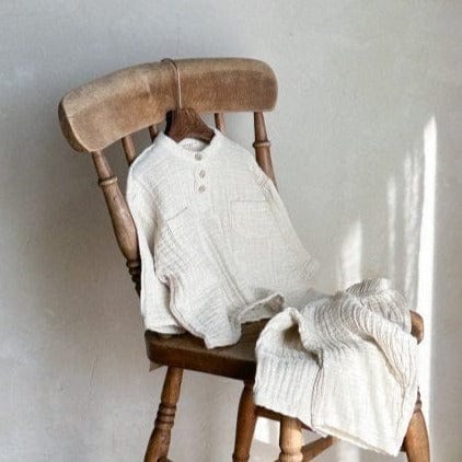 Anggo Set Marlang Shirt + Trouser Set (Cream)