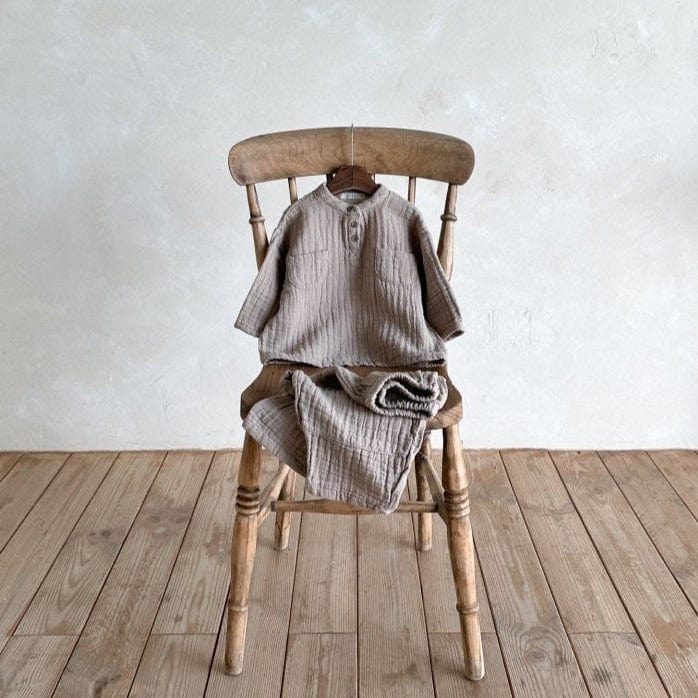 Anggo Set Marlang Shirt + Trouser Set (Dark Beige)