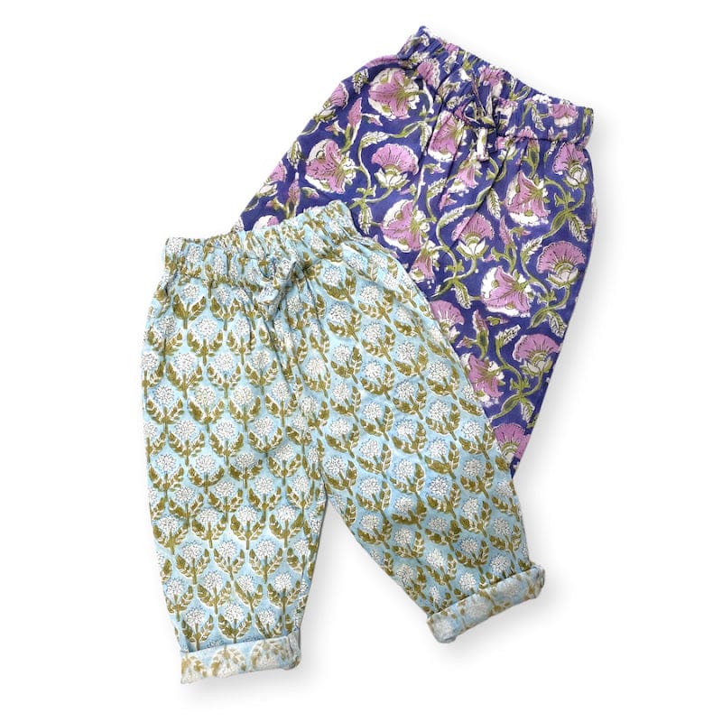 Apaches Trousers Raja Pull On Summer Trousers (Blue Floral)