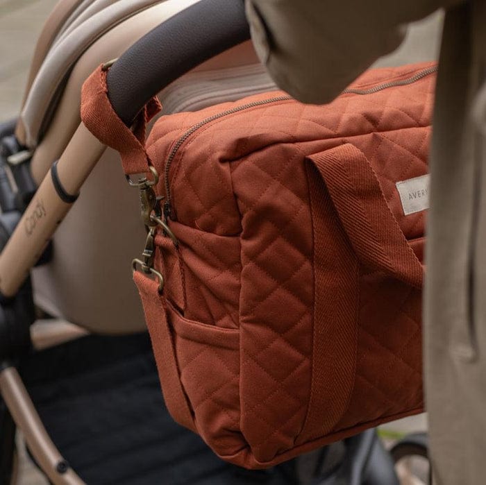 Avery Row Diaper Bag Avery Row Baby Changing Bag (Cinnamon) - With Pram Clips