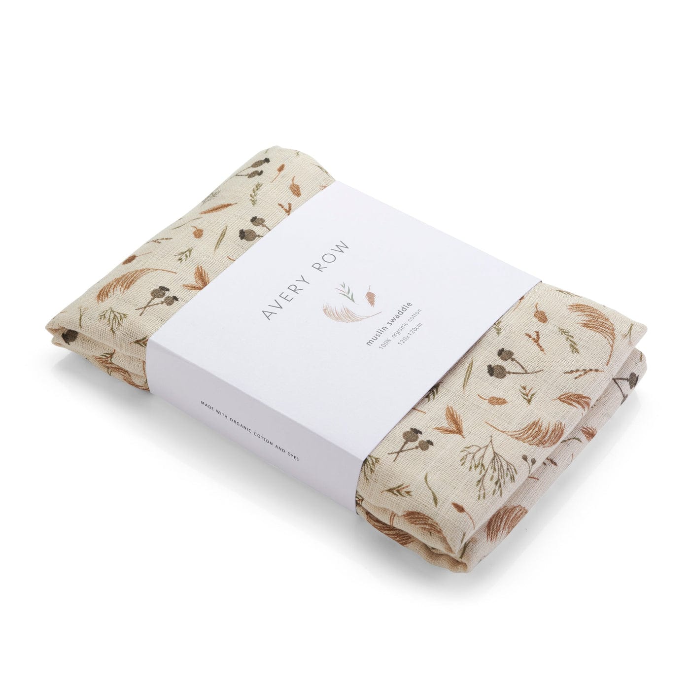 Avery Row Swaddles Organic Cotton Muslin Swaddle Blanket (Grasslands)
