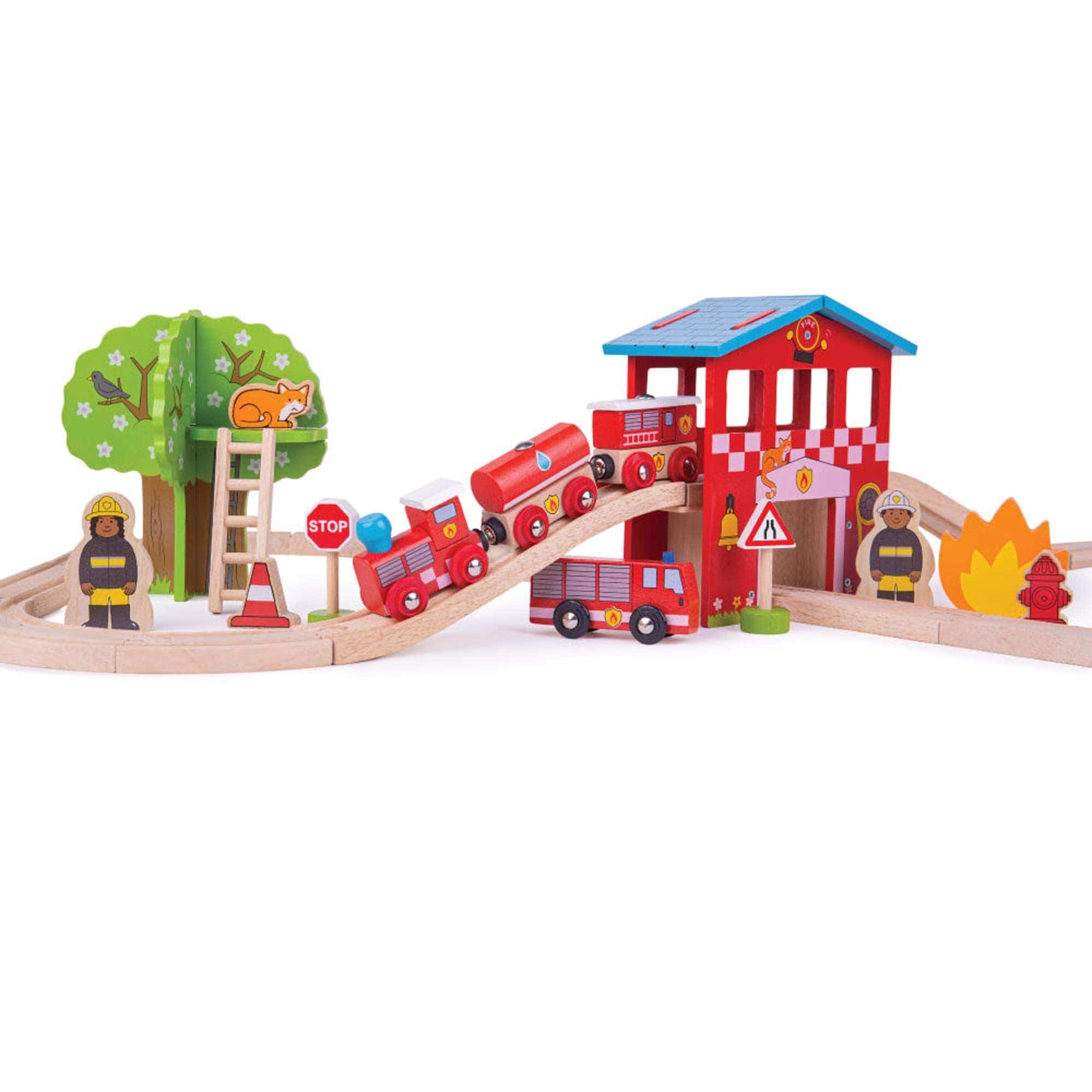 Bigjigs Rail Bigjigs Rail Fire Station Train Set