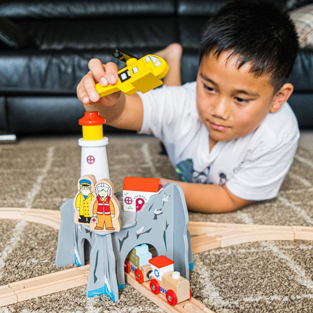 Bigjigs Rail Lighthouse 4-Way Tunnel