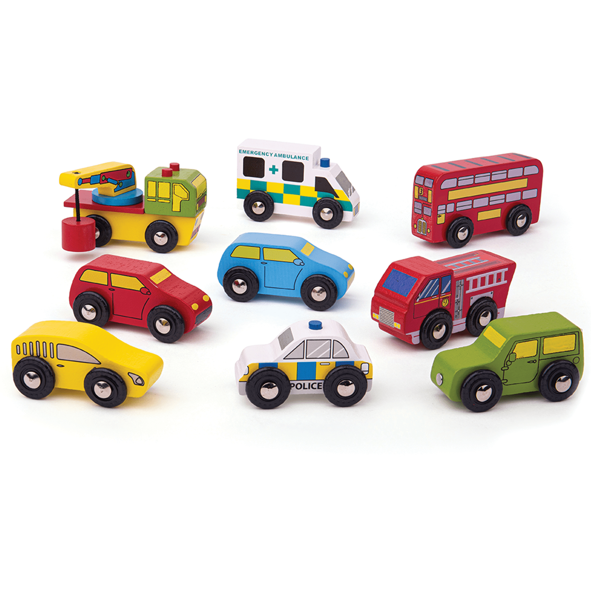 Bigjigs Rail Toy Car Playset Bigjigs Rail Wooden Vehicle Pack