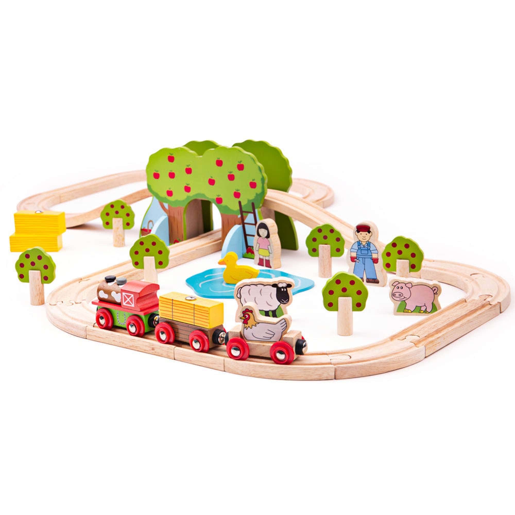 Bigjigs Rail Train Set Bigjigs Rail Wooden Farm Train Set