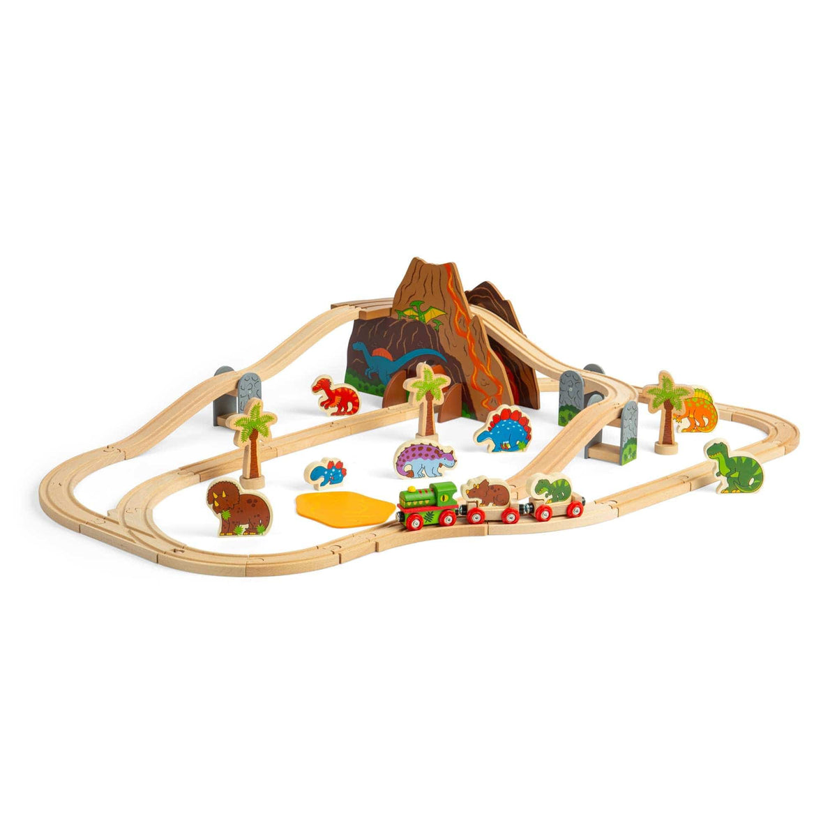 Bigjigs Rail Wooden Train Set Bigjigs Rail Dinosaur Railway Wooden Train Set - 49 Pieces