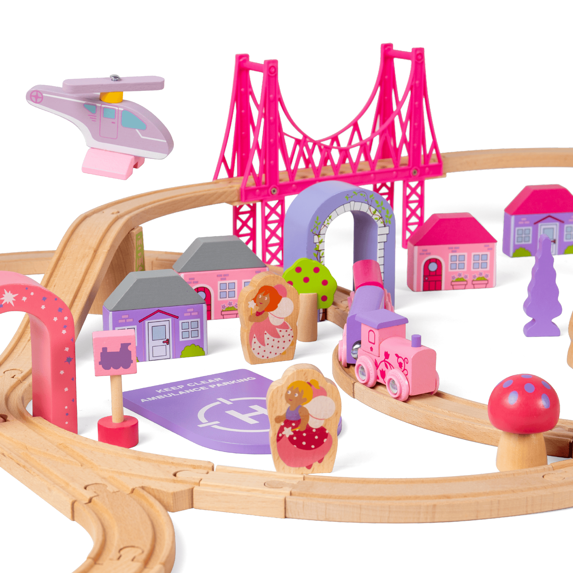 Bigjigs Rail Wooden train set Bigjigs Rail Fairy Town Wooden Train Set
