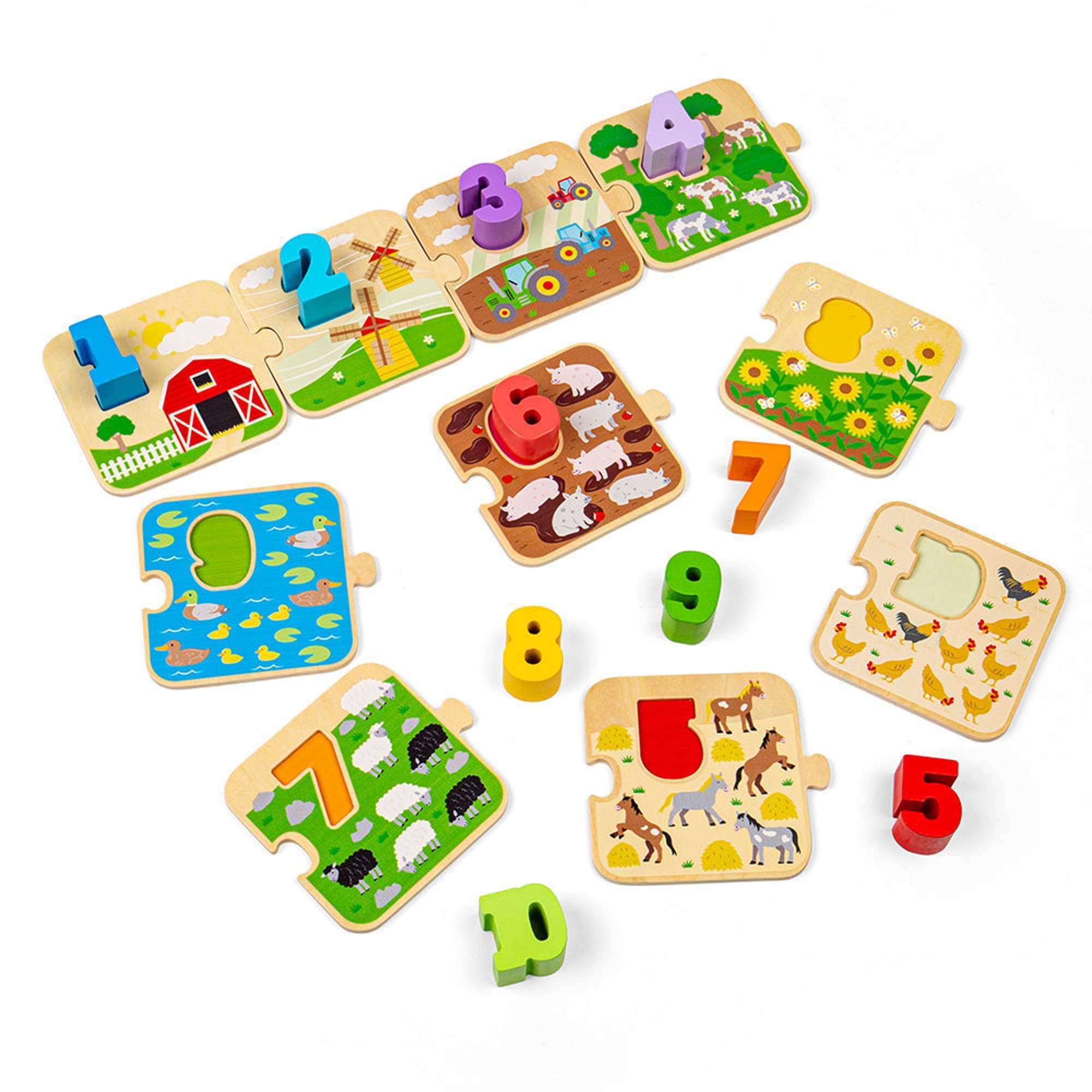 Bigjigs Toys Bigjigs Toys 1-10 Tile Puzzle