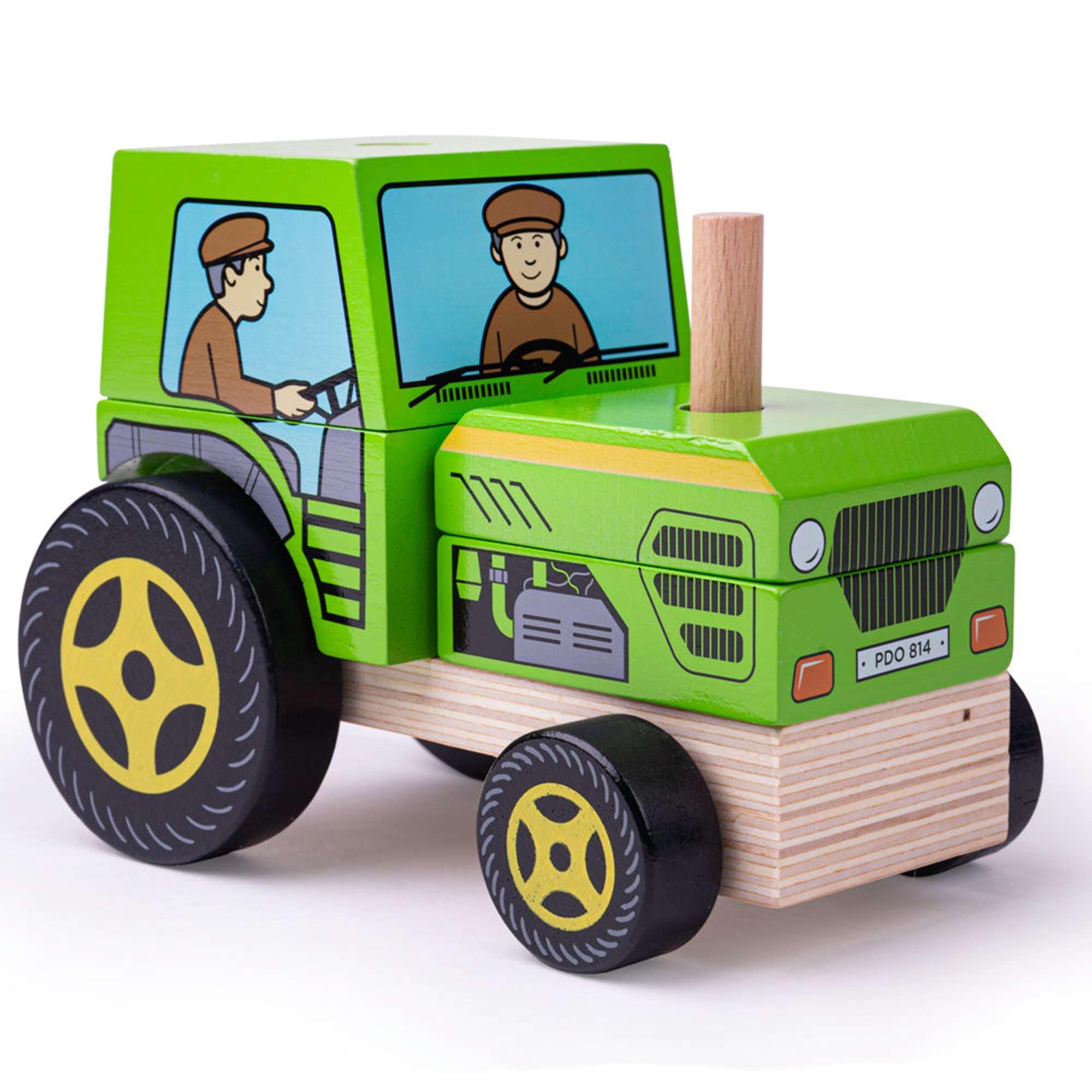 Bigjigs Toys Bigjigs Toys Stacking Tractor Wooden Toy
