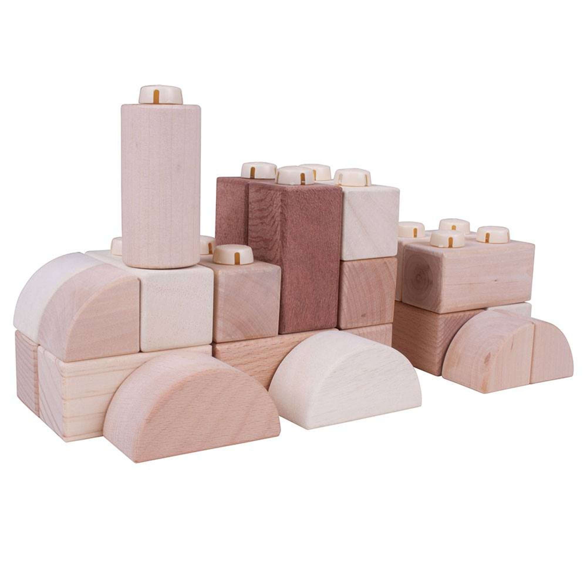 Bigjigs Toys Building Blocks Bigjigs Toys Natural Wood Clicking Blocks