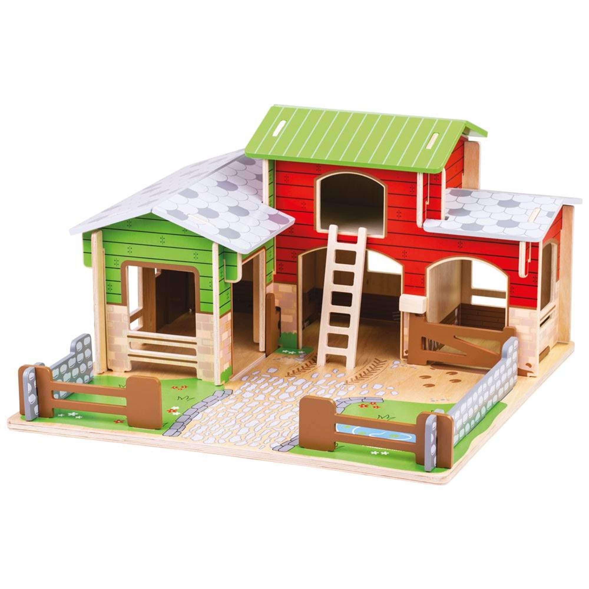 Bigjigs Toys Cobblestone Farm Toy Playset