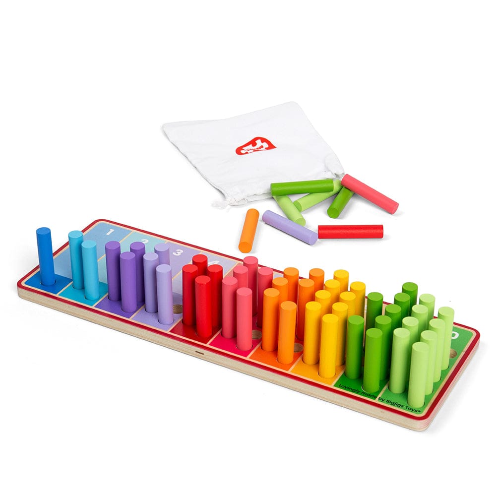 Bigjigs Toys Counting Sticks Bigjigs Toys Wooden Rainbow Counting Sticks