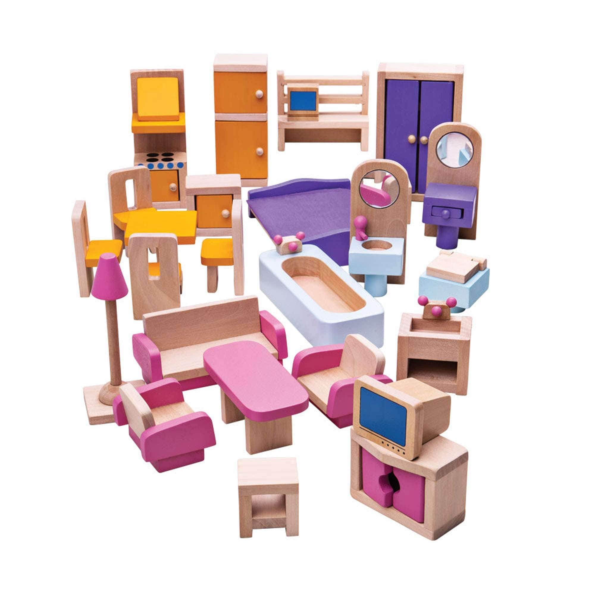 Bigjigs Toys Dolls House Furniture Bigjigs Toys Dolls Furniture Set