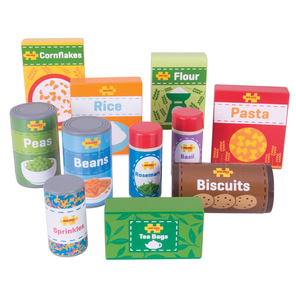 Bigjigs Toys Groceries Bigjigs Toys Cupboard Groceries Play Set