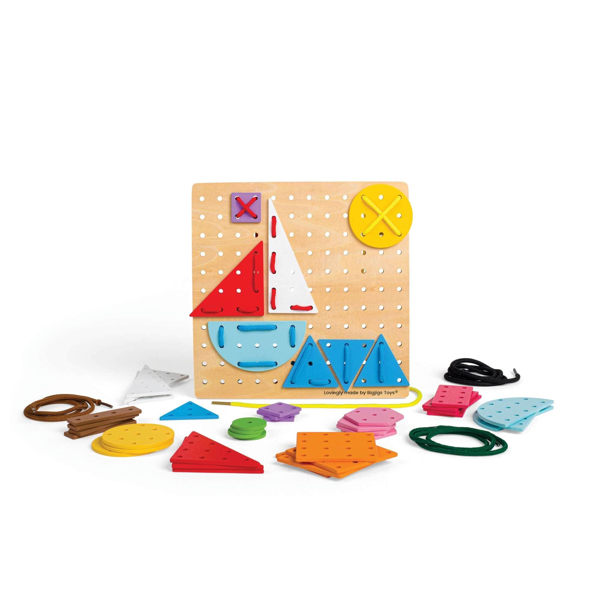 Bigjigs Toys Lacing Toy Bigjigs Toys Geometric Lace-a-Shape