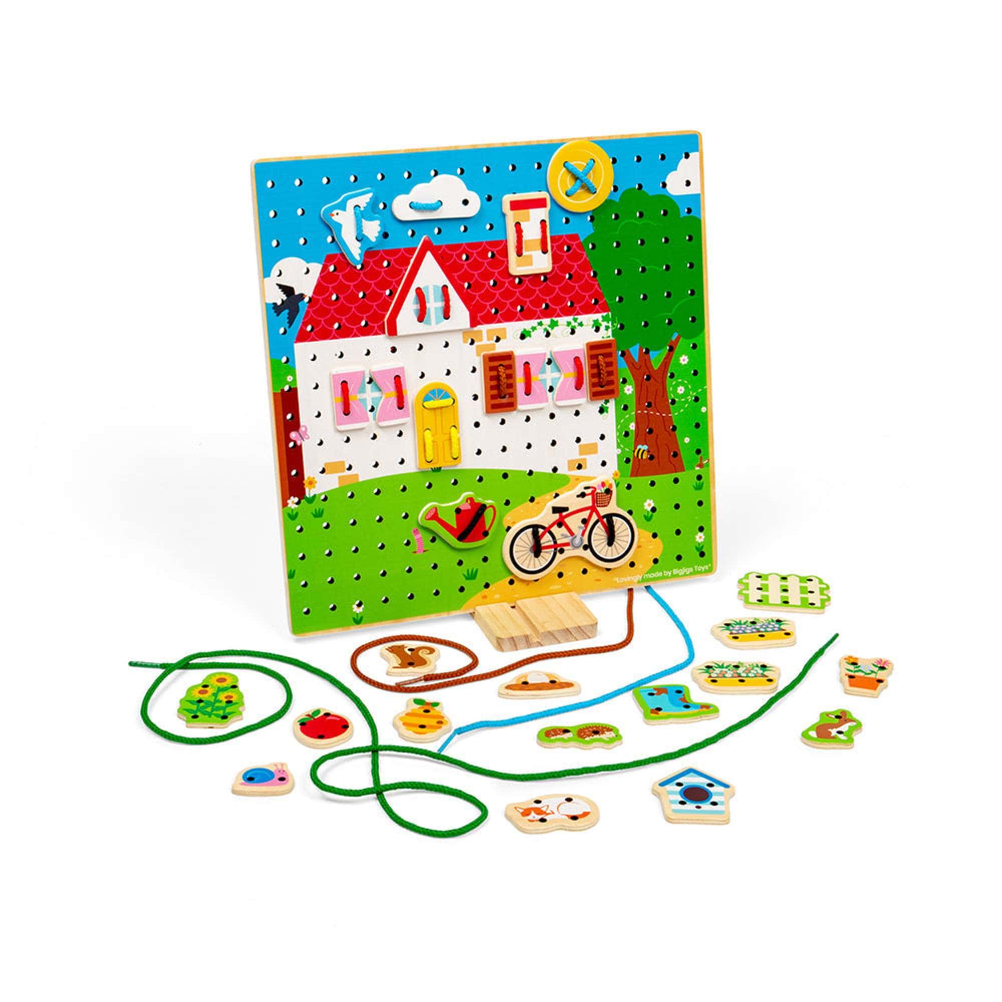 Bigjigs Toys Lacing Toy Bigjigs Toys House Lace-a-Shape