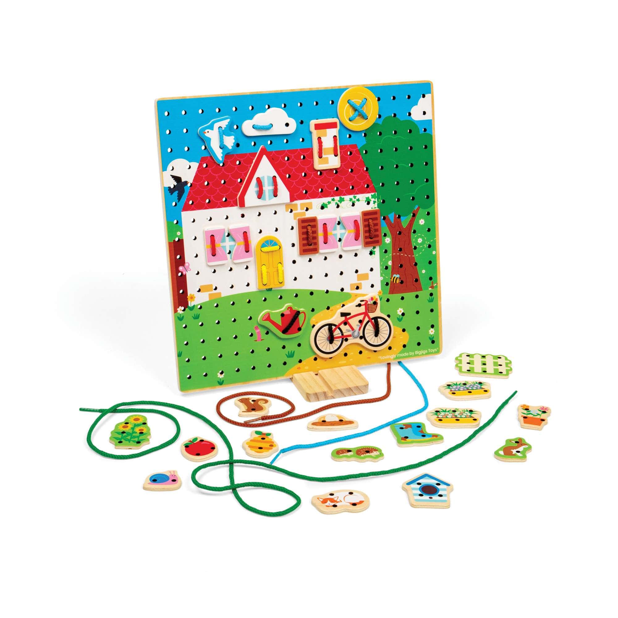 Bigjigs Toys Lacing Toy Bigjigs Toys House Lace-a-Shape