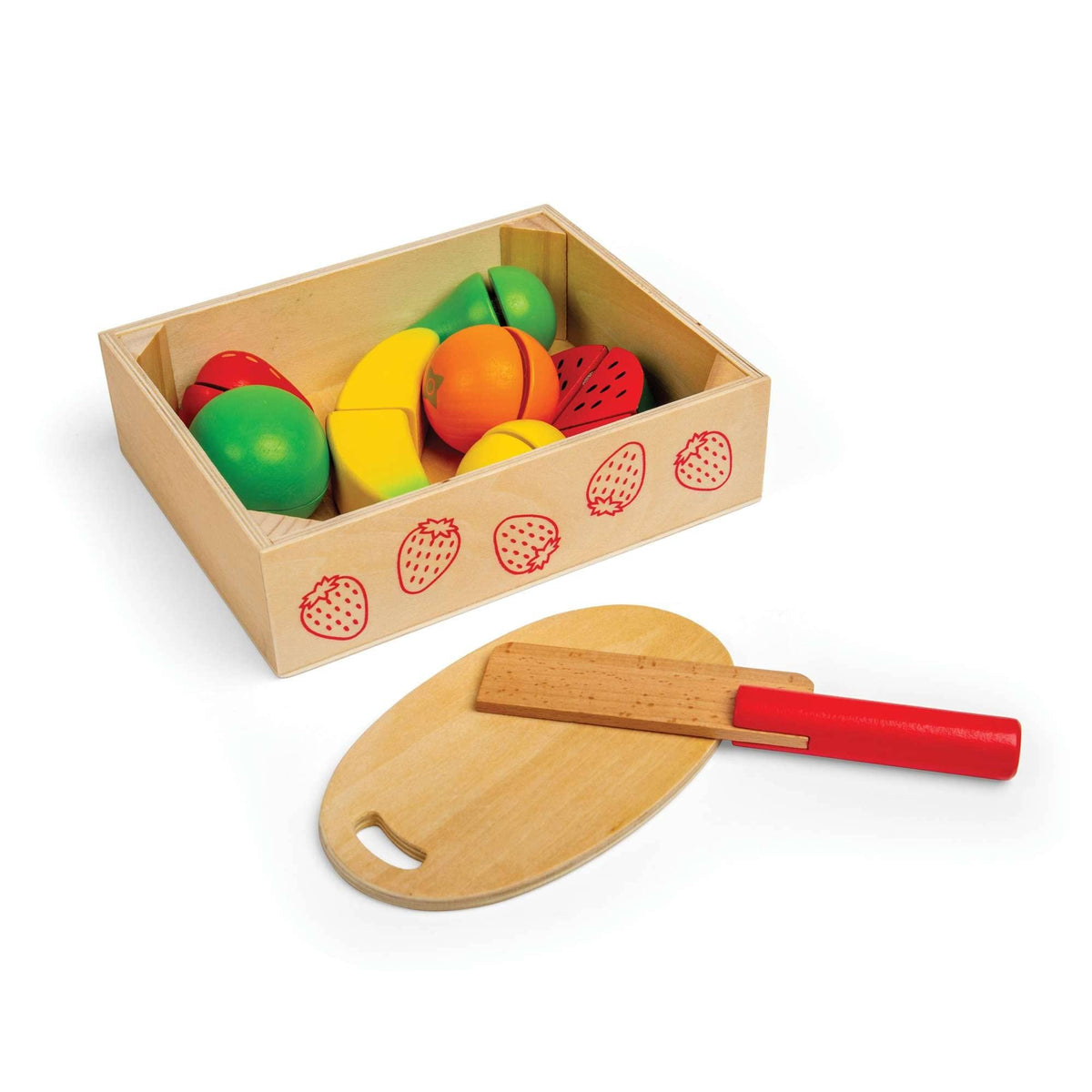 Bigjigs Toys Play Food Bigjigs Toys Wooden Cutting Fruit Crate