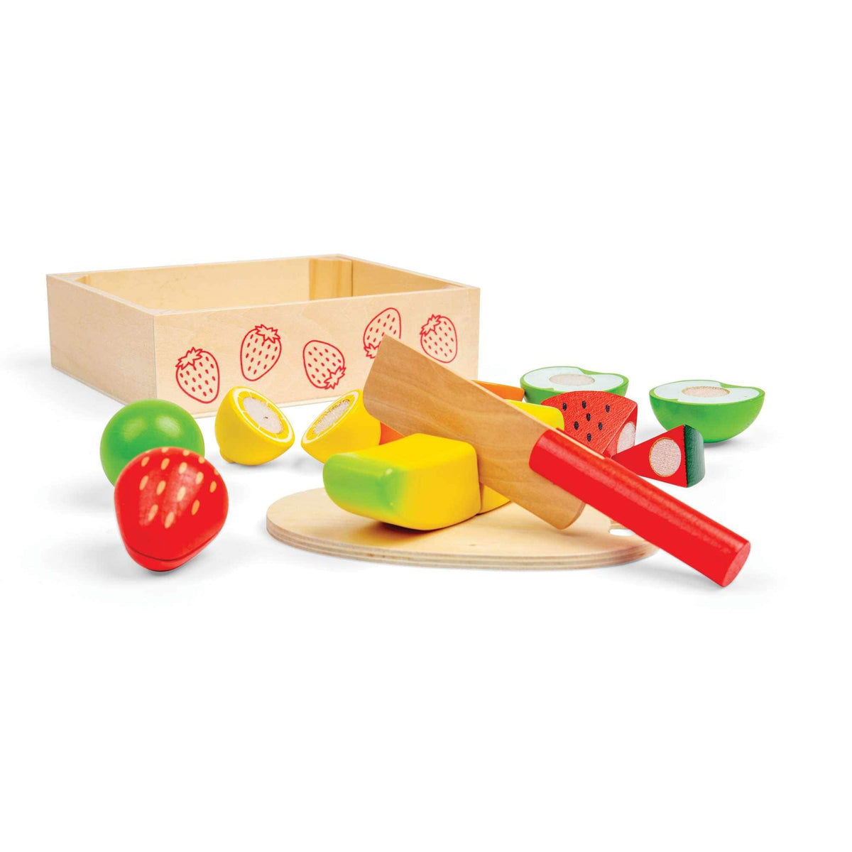 Bigjigs Toys Play Food Bigjigs Toys Wooden Cutting Fruit Crate